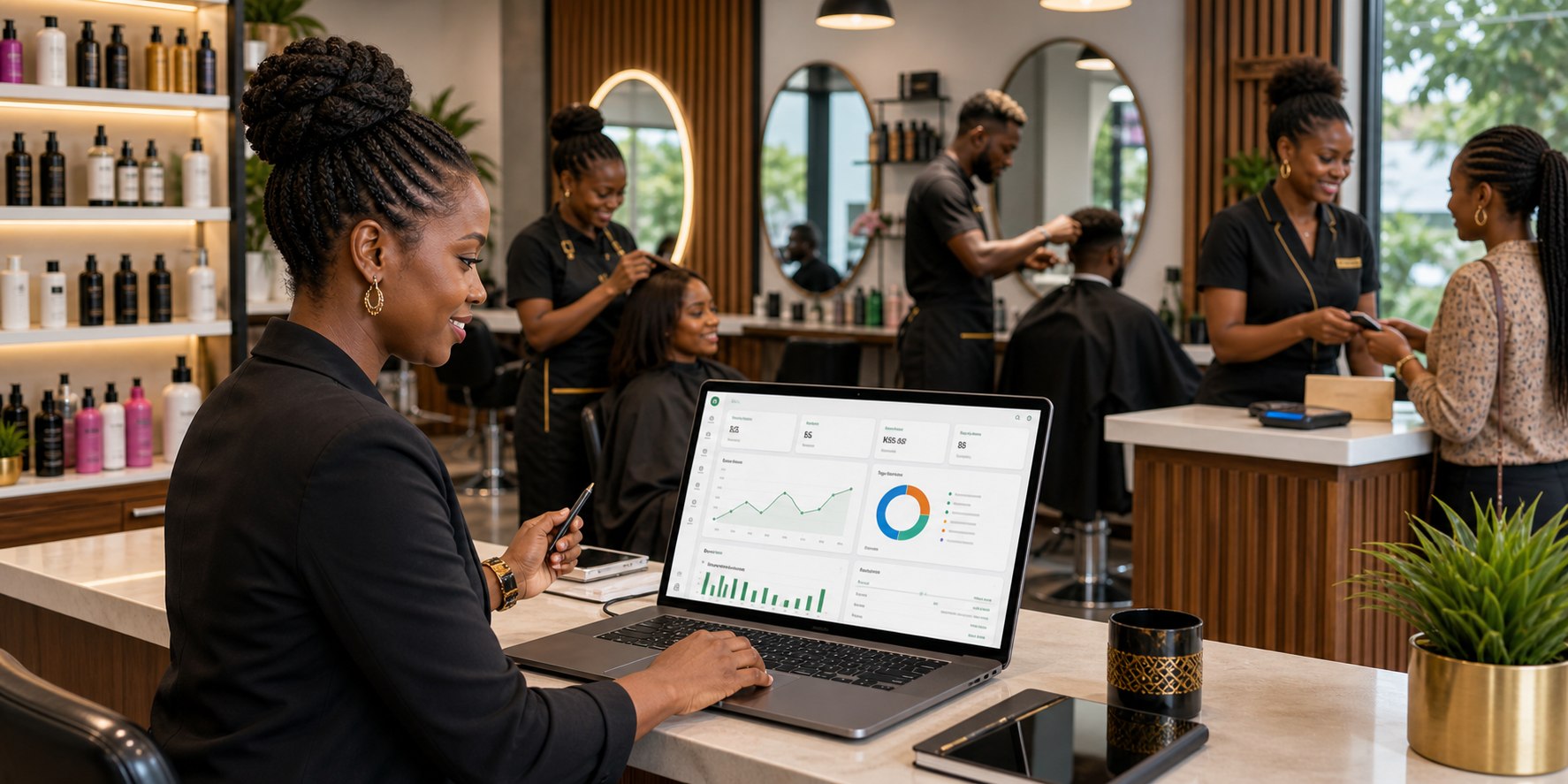 PRIM owner dashboard preview for salon reporting
