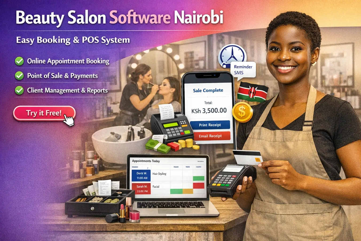 Beauty Salon Software Nairobi | Easy Booking & POS System