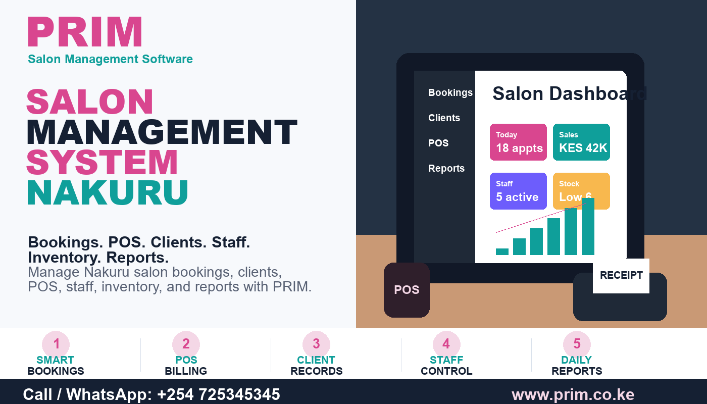 Salon Management System Nakuru: Smarter Bookings, POS, Staff and Reports