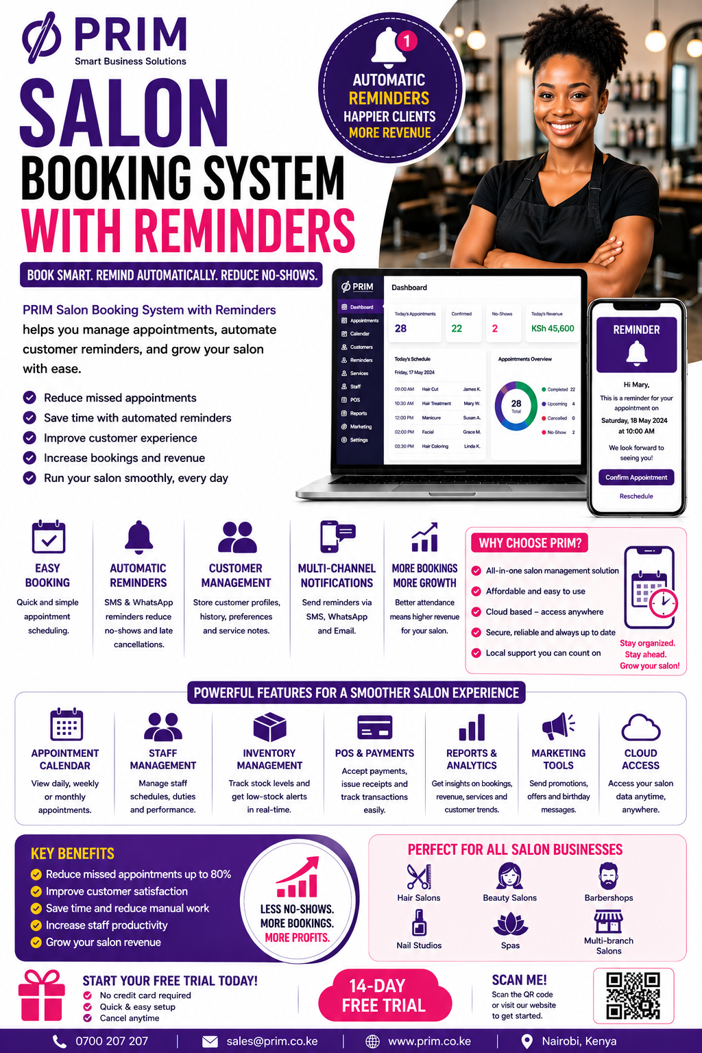 Salon Booking System with Reminders