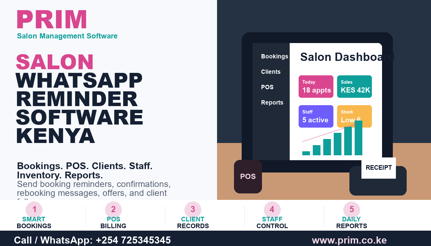 Salon WhatsApp Reminder Software Kenya by Prim