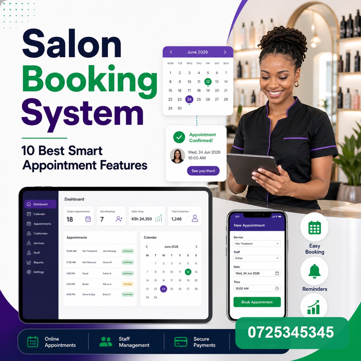 Salon Booking System 0725345345