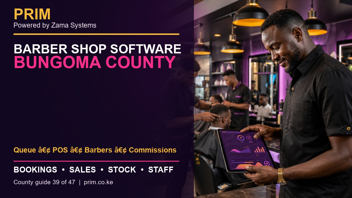 Barber Shop Software Bungoma County: Bookings, POS, Stock and Staff
