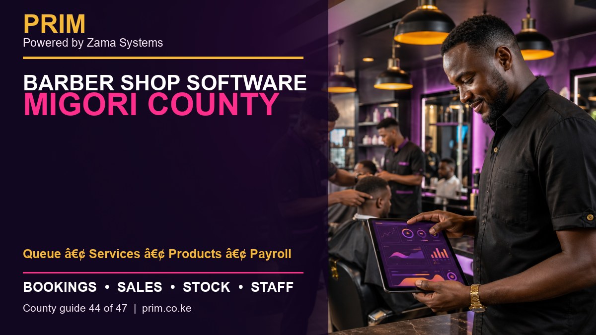 Barber Shop Software Migori County: Bookings, POS, Stock and Staff