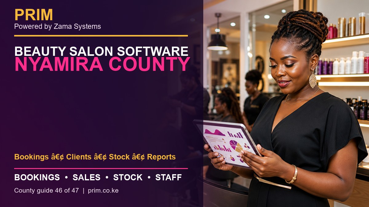 Beauty Salon Software Nyamira County: Bookings, POS, Stock and Staff