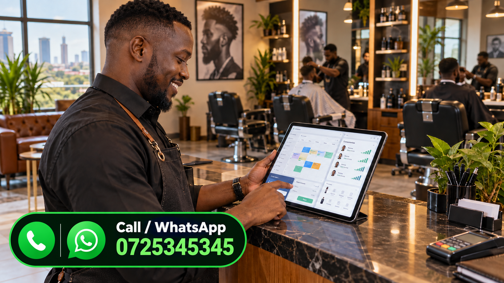 barbershop POS software Kenya dashboard for Kenyan salon operations